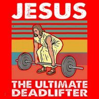 Jesus The Ultimate Deadlifter Funny Jesus Lifting Gym Santa Hat thumb 1