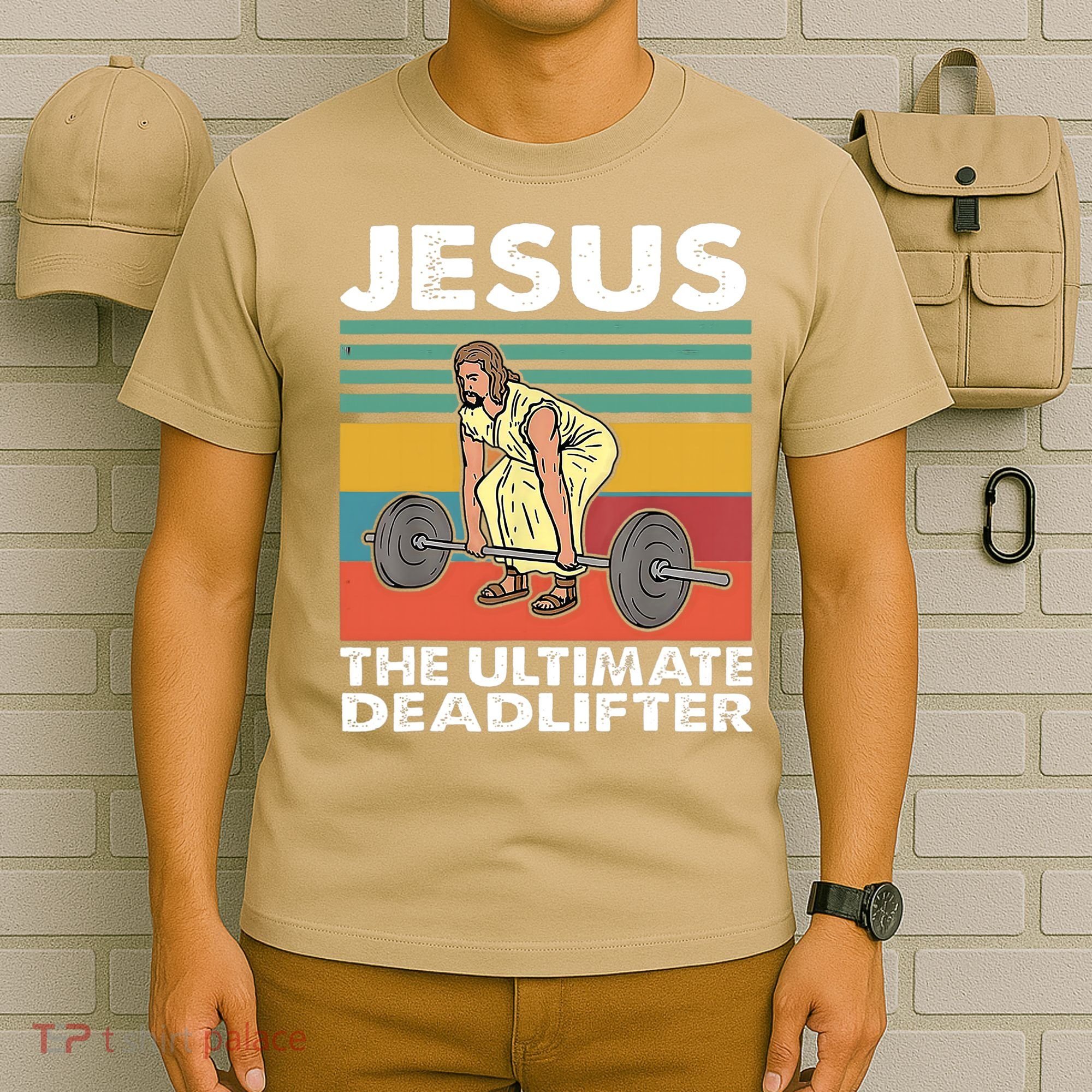 Jesus The Ultimate Deadlifter Funny Jesus Lifting Gym T-Shirt