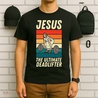 Jesus The Ultimate Deadlifter Funny Vintage Gym Christian Sweat T-Shirt thumb 6