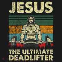 Jesus The Ultimate Deadlifter Funny Christian Workout Jesus Hoodie thumb 7