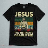 Jesus The Ultimate Deadlifter Funny Christian Workout Jesus T-Shirt thumb 5