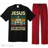 Jesus The Ultimate Deadlifter Funny Christian Workout Jesus Pajama Set thumb 0