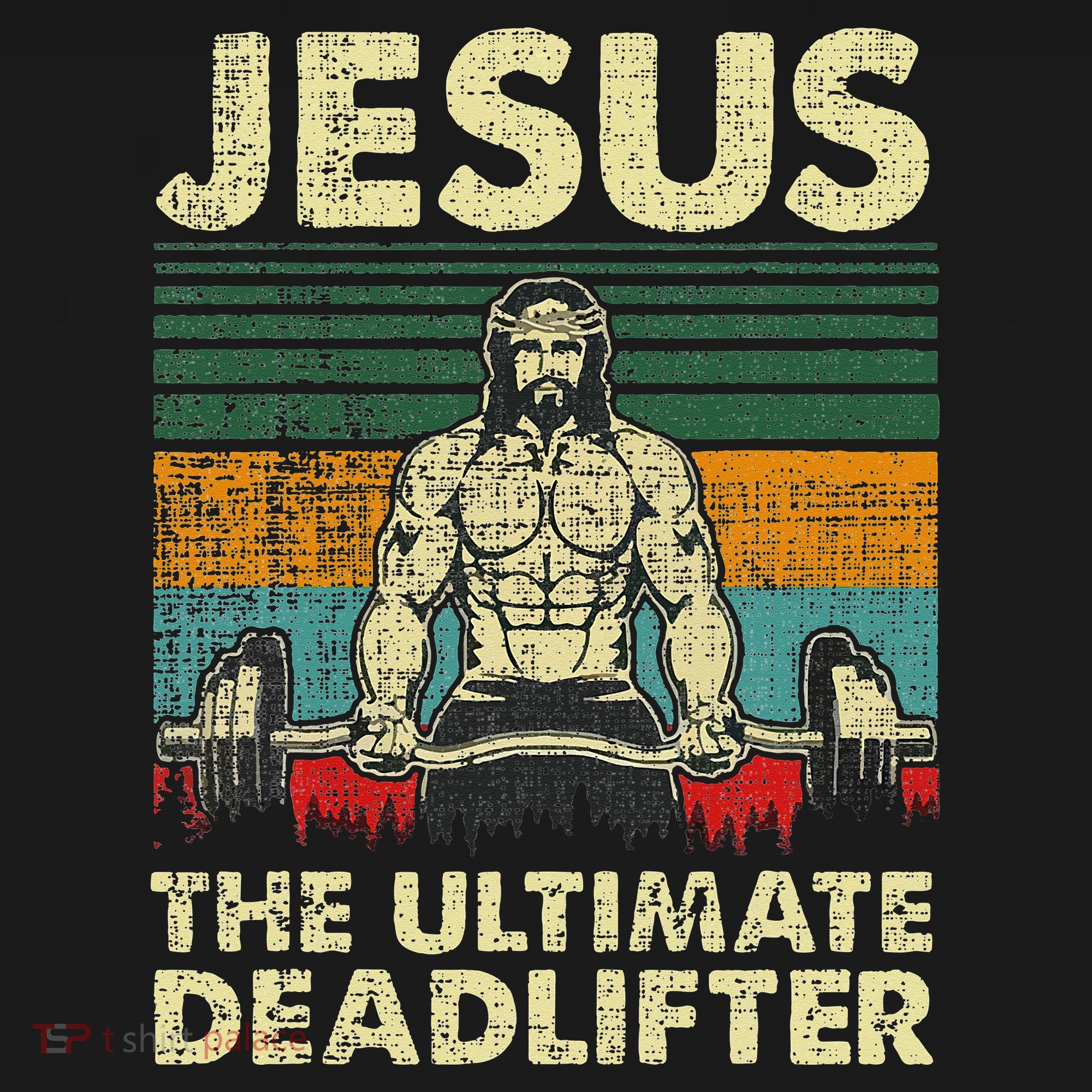 Jesus The Ultimate Deadlifter Funny Christian Workout Jesus Women's Hoodie