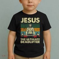 Jesus The Ultimate Deadlifter Funny Christian Workout Jesus Toddler T-Shirt thumb 2
