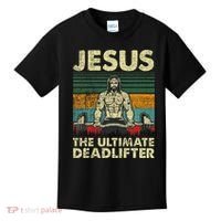 Jesus The Ultimate Deadlifter Funny Christian Workout Jesus Kids T-Shirt thumb 0