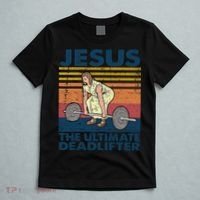 Jesus The Ultimate Deadlifter Funny Vintage Gym Christian T-Shirt thumb 5