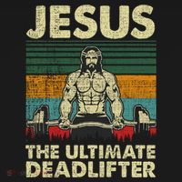 Jesus The Ultimate Deadlifter Funny Christian Workout Jesus Gift Doggie Tank thumb 4