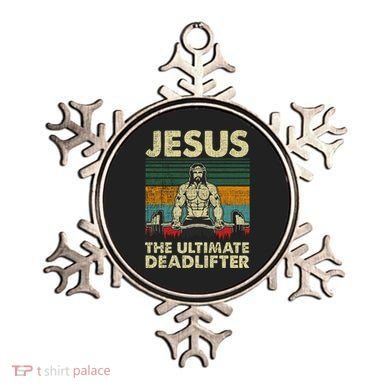Jesus The Ultimate Deadlifter Funny Christian Workout Jesus Gift Ornament