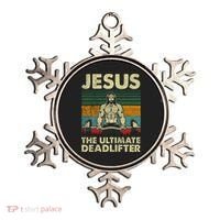 Jesus The Ultimate Deadlifter Funny Christian Workout Jesus Gift Ornament thumb 0