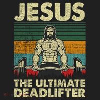 Jesus The Ultimate Deadlifter Funny Christian Workout Jesus Gift Golf Towel thumb 3