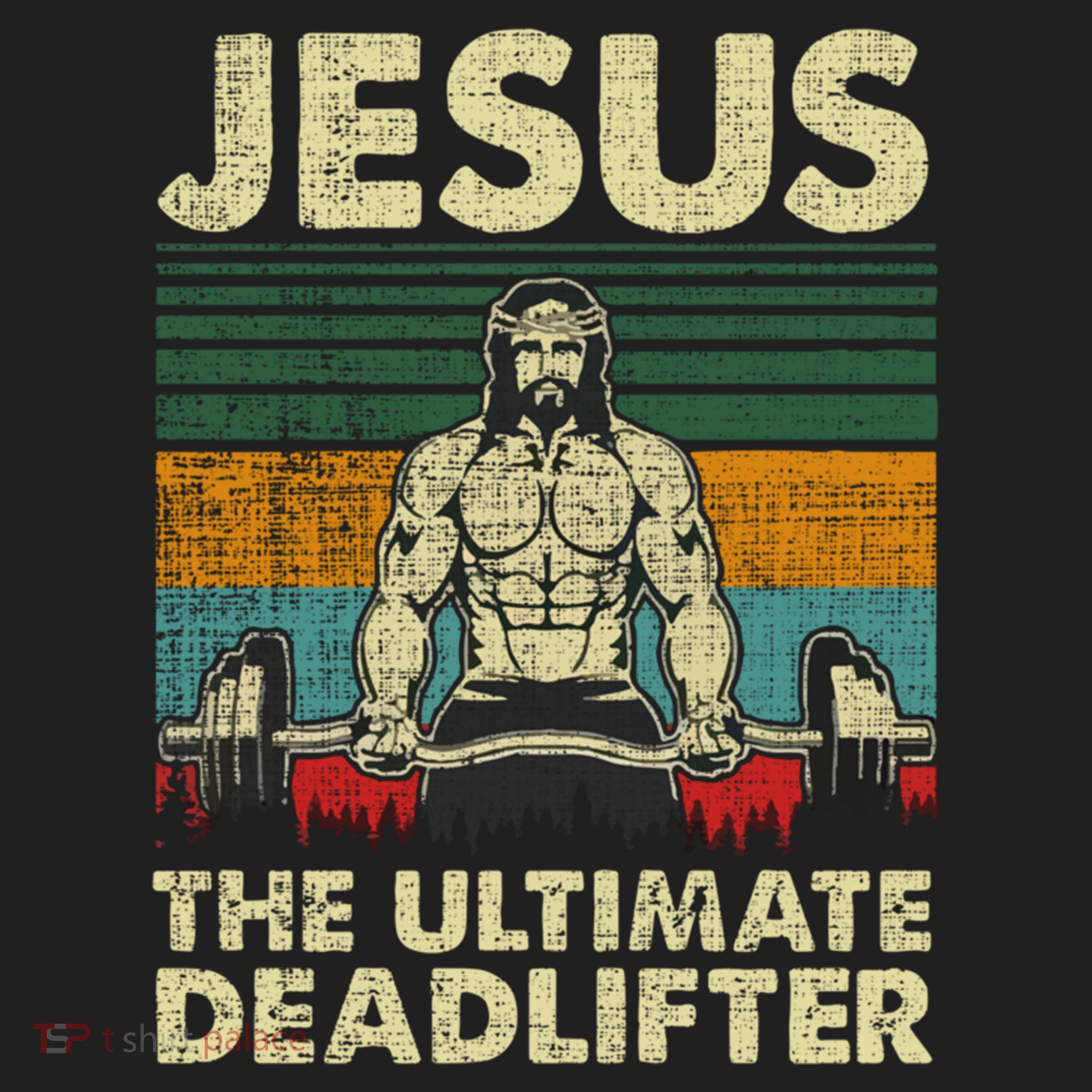Jesus The Ultimate Deadlifter Funny Christian Workout Jesus Gift Golf Towel