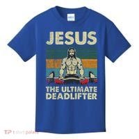 Jesus The Ultimate Deadlifter Funny Christian Workout Jesus Gift Kids T-Shirt thumb 0