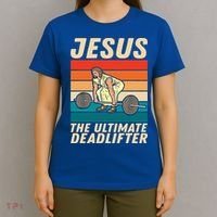 Jesus The Ultimate Deadlifter Funny Vintage Gym Christian Gift T-Shirt thumb 4