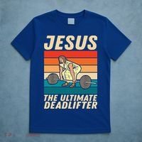 Jesus The Ultimate Deadlifter Funny Vintage Gym Christian Gift T-Shirt thumb 5