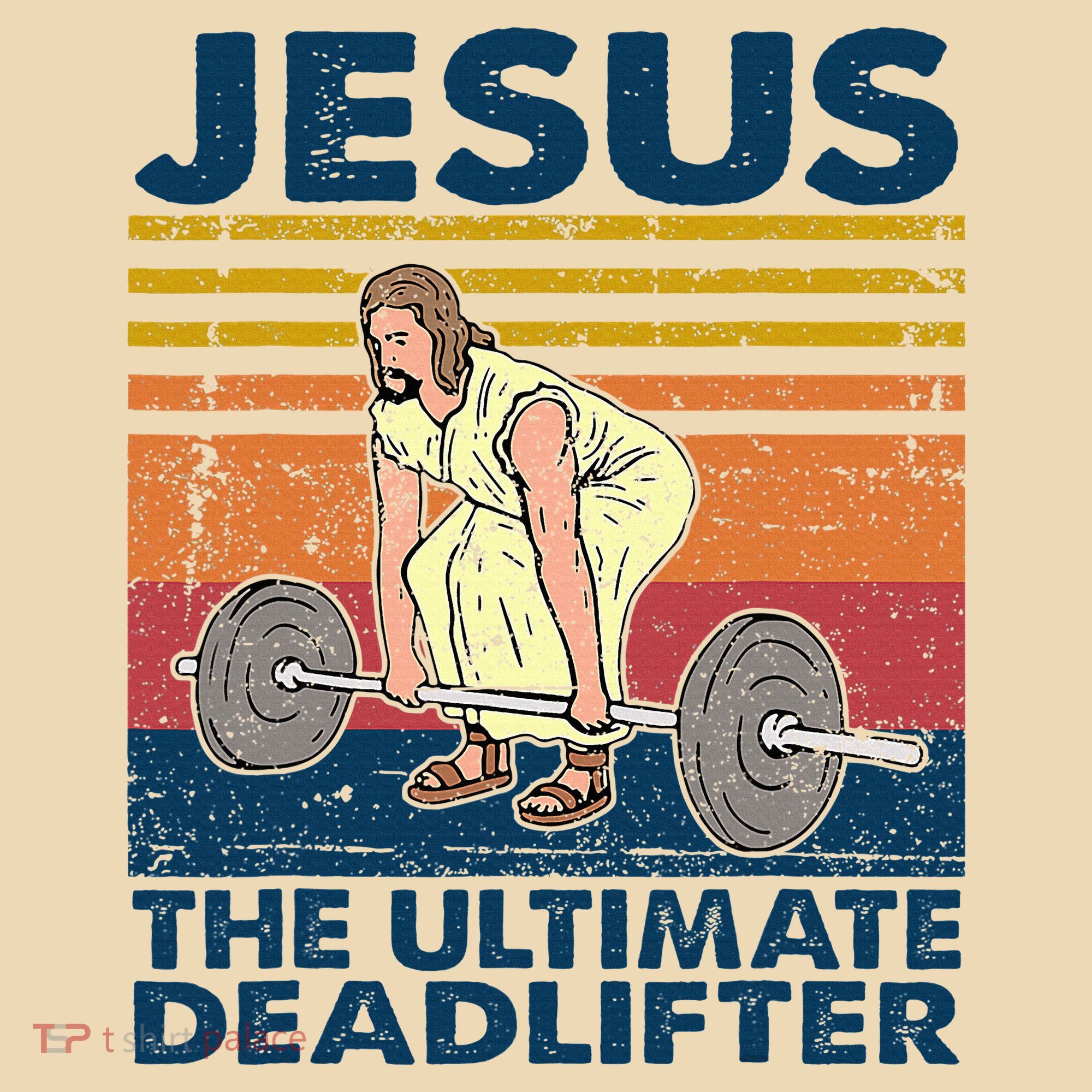 Jesus The Ultimate Deadlifter Funny Christian Gym Tote Bag