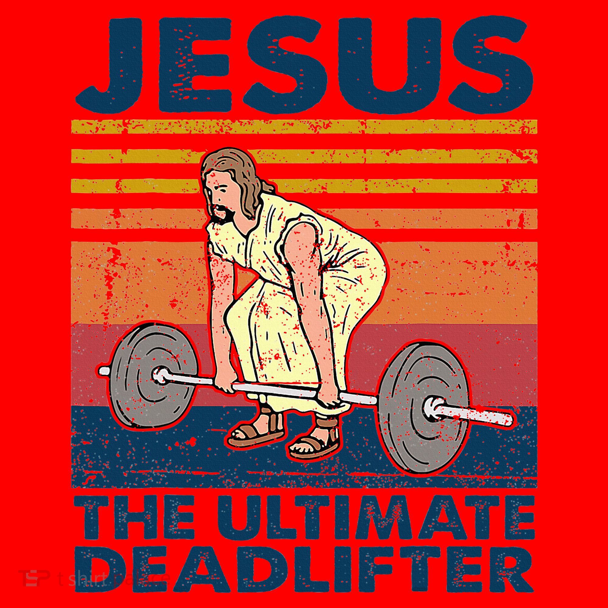 Jesus The Ultimate Deadlifter Funny Christian Gym Santa Hat