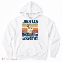 Jesus The Ultimate Deadlifter Funny Christian Gym Hoodie thumb 0