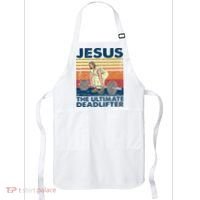 Jesus The Ultimate Deadlifter Funny Christian Gym Apron thumb 0