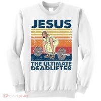 Jesus The Ultimate Deadlifter Funny Christian Gym Sweatshirt thumb 0