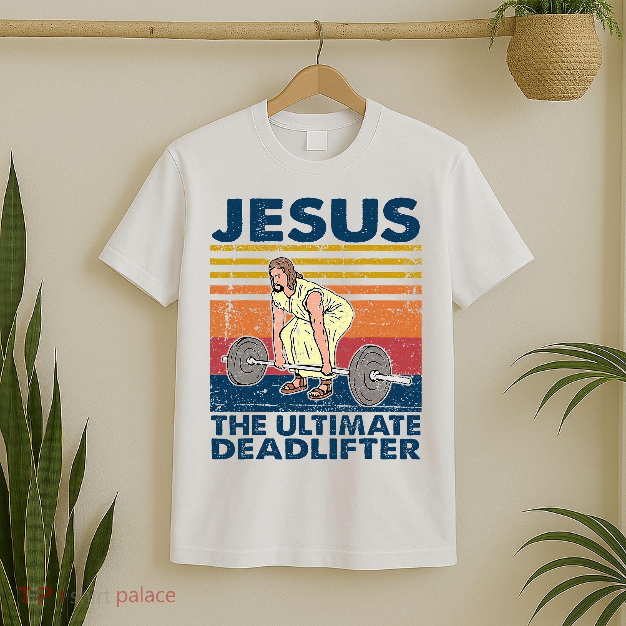 Jesus The Ultimate Deadlifter Funny Christian Gym T-Shirt