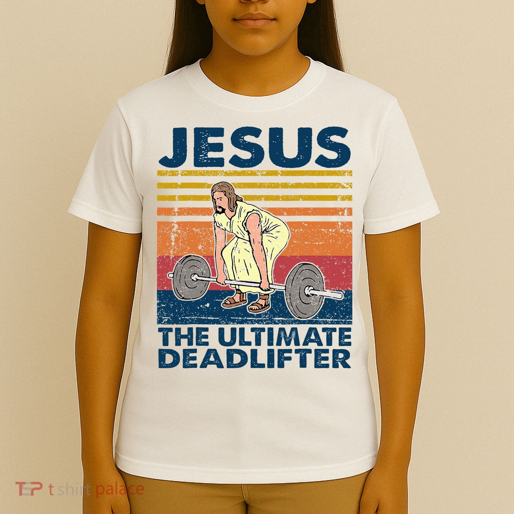 Jesus The Ultimate Deadlifter Funny Christian Gym T-Shirt