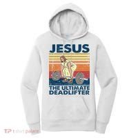 Jesus The Ultimate Deadlifter Funny Christian Gym Women's Hoodie thumb 0