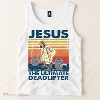 Jesus The Ultimate Deadlifter Funny Christian Gym Tank Top thumb 2