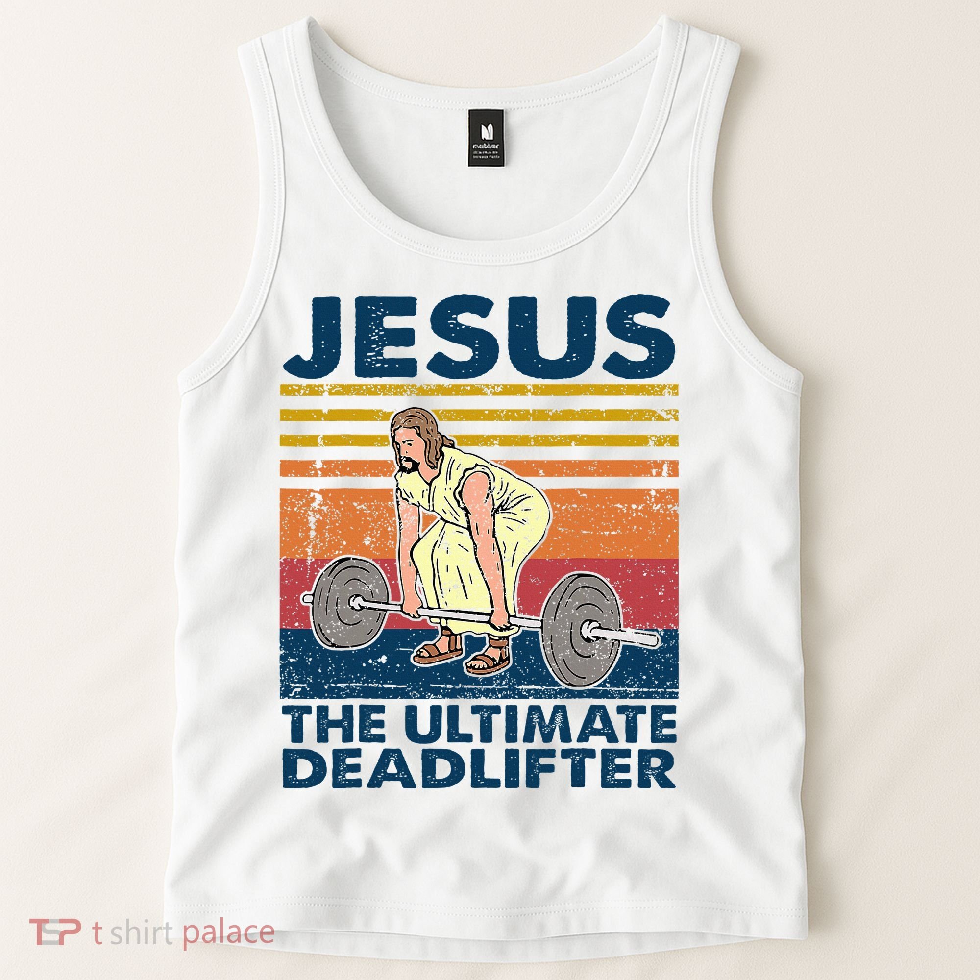 Jesus The Ultimate Deadlifter Funny Christian Gym Tank Top