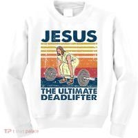 Jesus The Ultimate Deadlifter Funny Christian Gym Kids Sweatshirt thumb 0