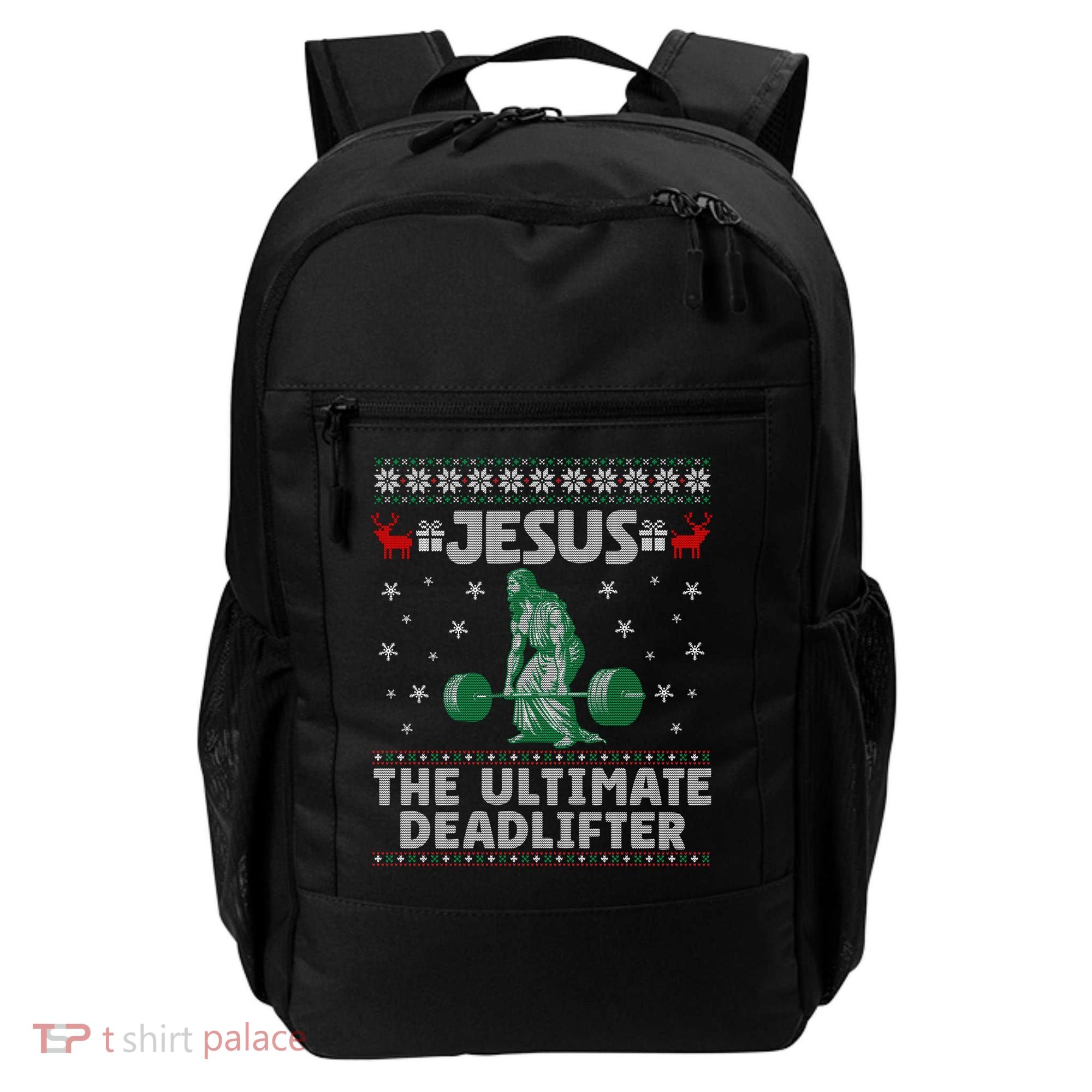 Jesus The Ultimate Deadlifter Christmas Ugly Sweater Cool Gift Backpack