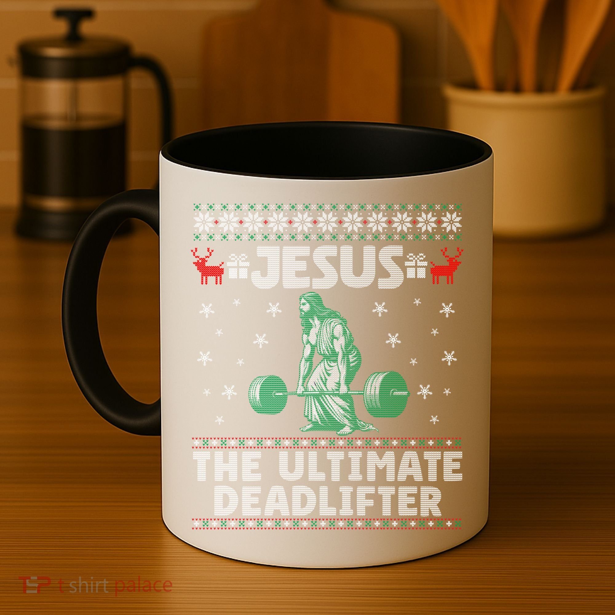 Jesus The Ultimate Deadlifter Christmas Ugly Sweater Cool Gift Coffee Mug