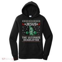 Jesus The Ultimate Deadlifter Christmas Ugly Sweater Cool Gift Women's Hoodie thumb 0