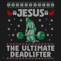 Jesus The Ultimate Deadlifter Christmas Ugly Sweater Cool Gift Women's Hoodie thumb 2