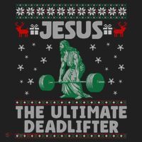 Jesus The Ultimate Deadlifter Christmas Ugly Sweater Cool Gift Golf Towel thumb 3