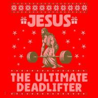 Jesus The Ultimate Deadlifter Christmas Ugly Sweater Cool Gift Santa Hat thumb 1