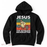Jesus The Ultimate Deadlifter Funny Jesus Lifting Gym Hoodie thumb 0