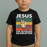 Jesus The Ultimate Deadlifter Funny Jesus Lifting Gym Toddler T-Shirt thumb 2