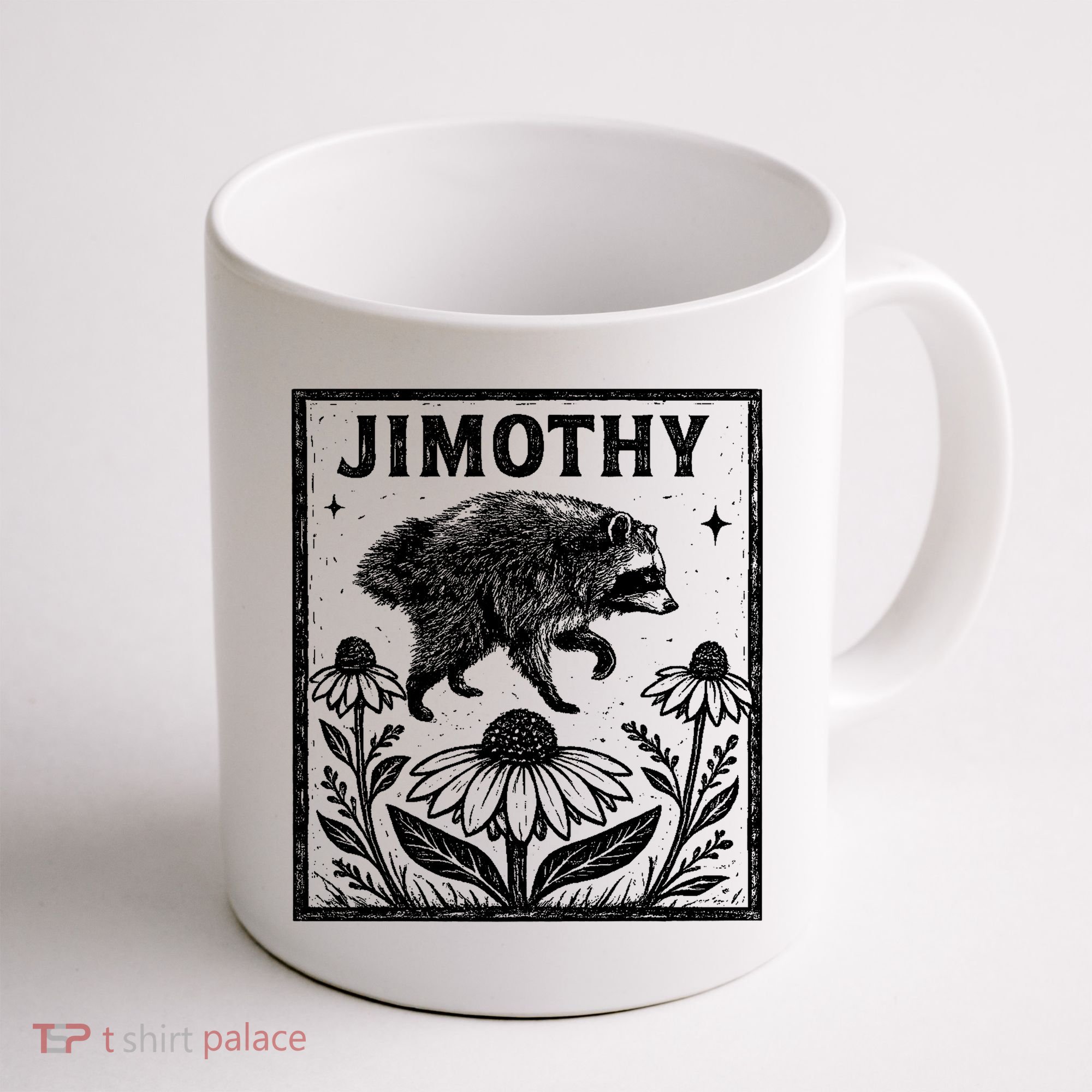 Jimothy Trendy Viral Raccoon Meme Coffee Mug