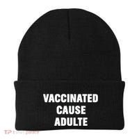 Justin Trudeau Vaccinated Cause Adults Beanie thumb 0