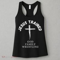 Jesus Trained Wrestling Jesus Trained God Family Wrestling Women's Tank Top thumb 3