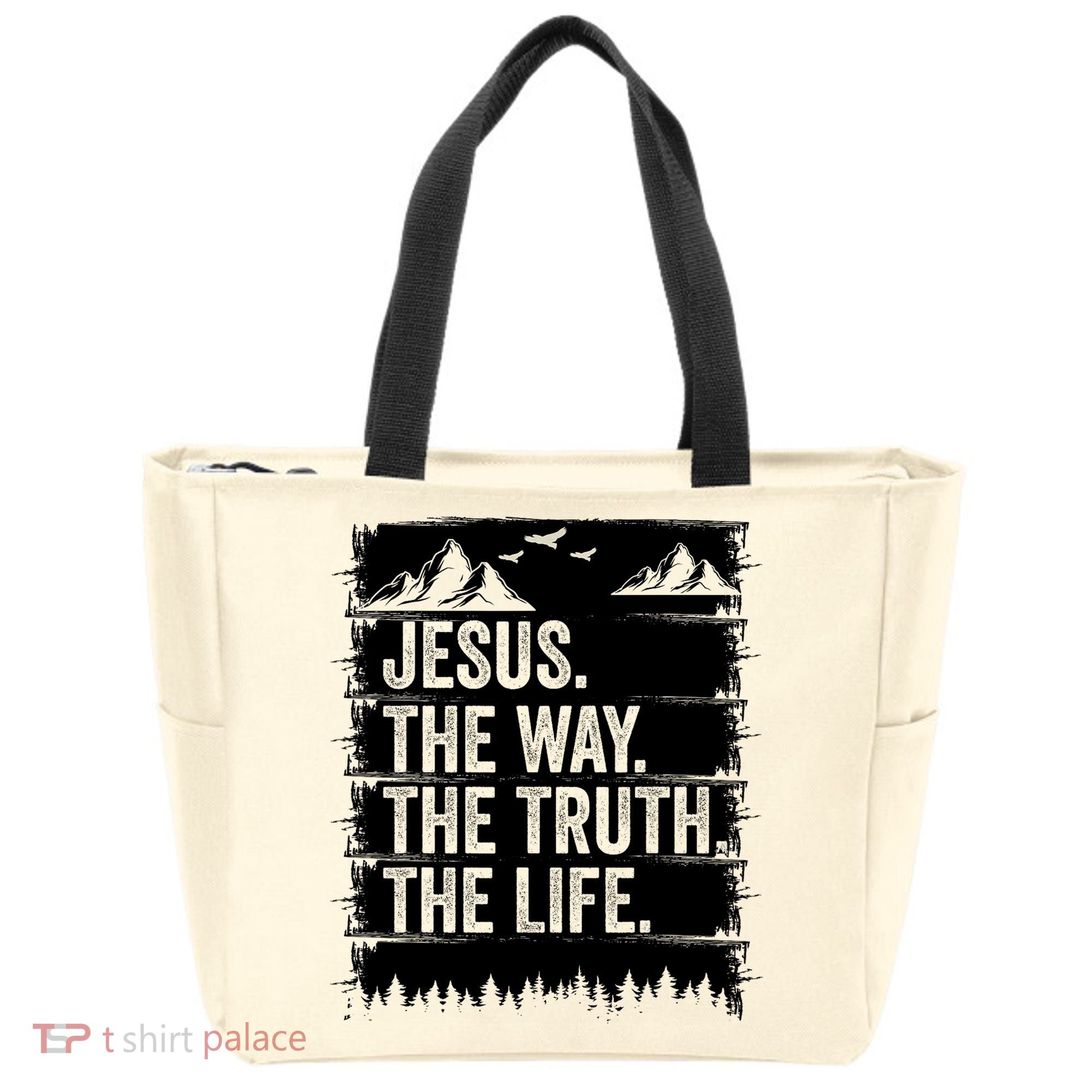 Jesus The Way Truth Life Bible Verse Christian Worship Tote Bag