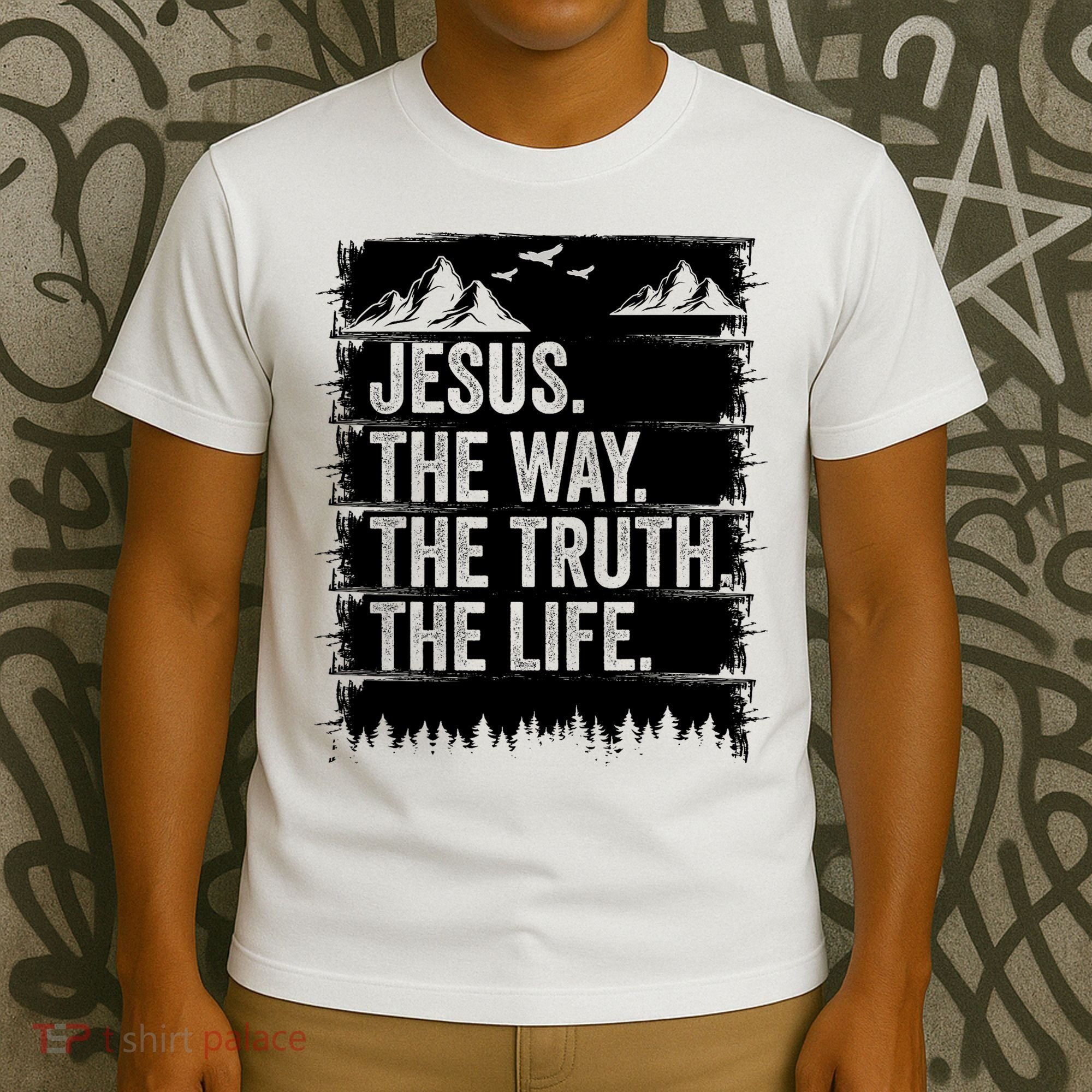 Jesus The Way Truth Life Bible Verse Christian Worship T-Shirt