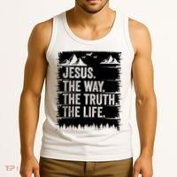 Jesus The Way Truth Life Bible Verse Christian Worship Tank Top thumb 3