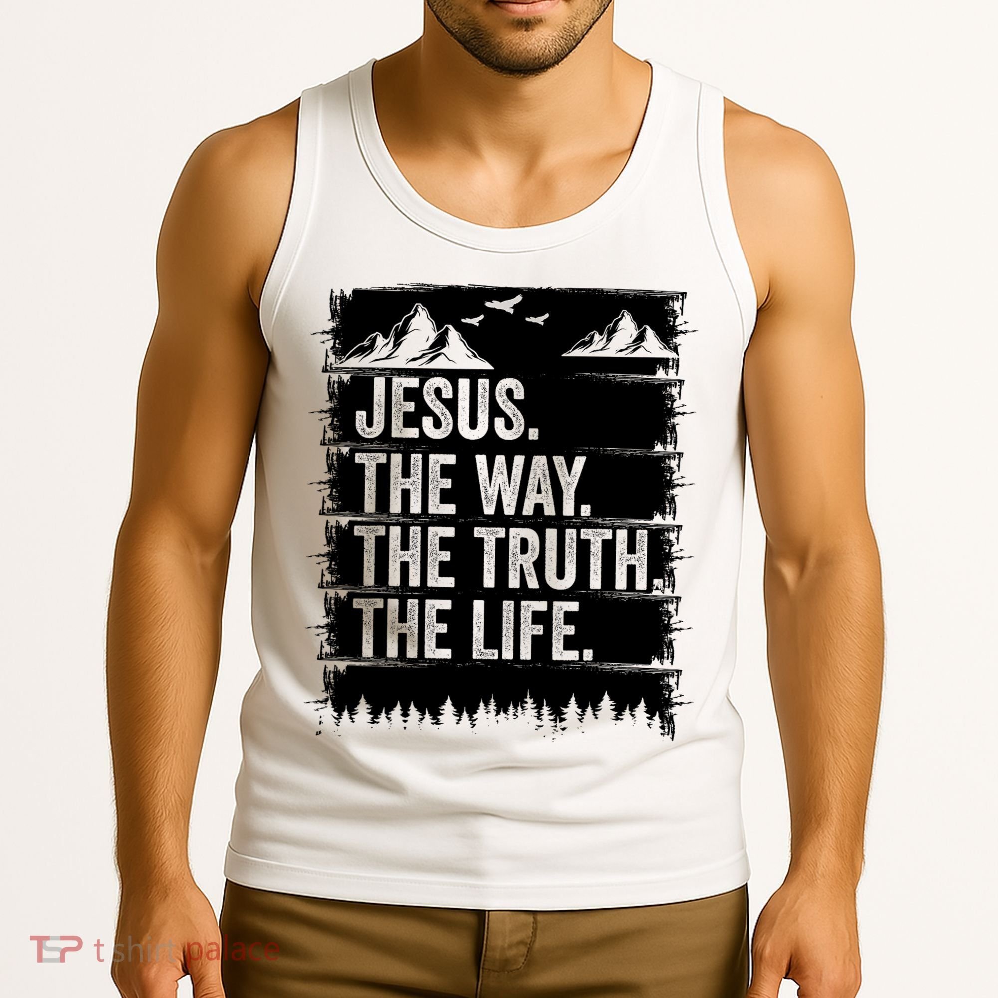 Jesus The Way Truth Life Bible Verse Christian Worship Tank Top