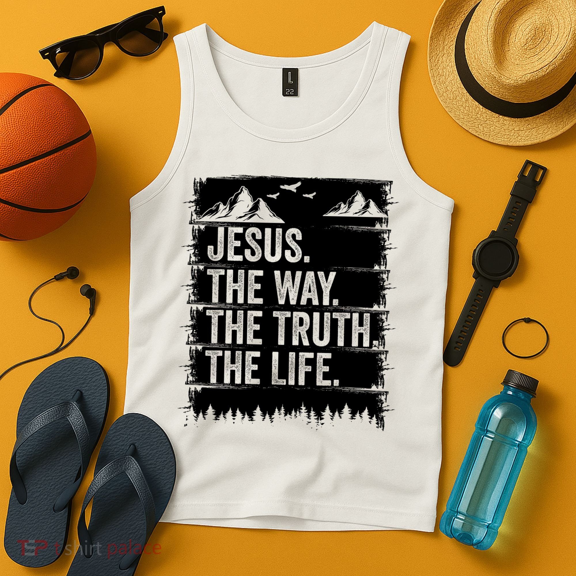 Jesus The Way Truth Life Bible Verse Christian Worship Tank Top