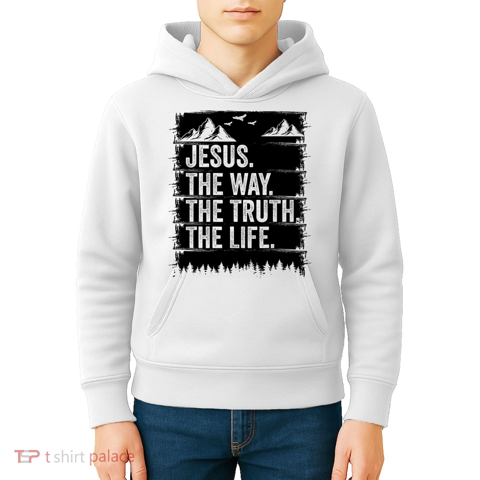 Jesus The Way Truth Life Bible Verse Christian Worship Kids Hoodie