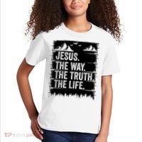 Jesus The Way Truth Life Bible Verse Christian Worship Kids T-Shirt thumb 2