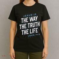 Jesus The Way Truth Life Christian John 146 Bible Verse T-Shirt thumb 4
