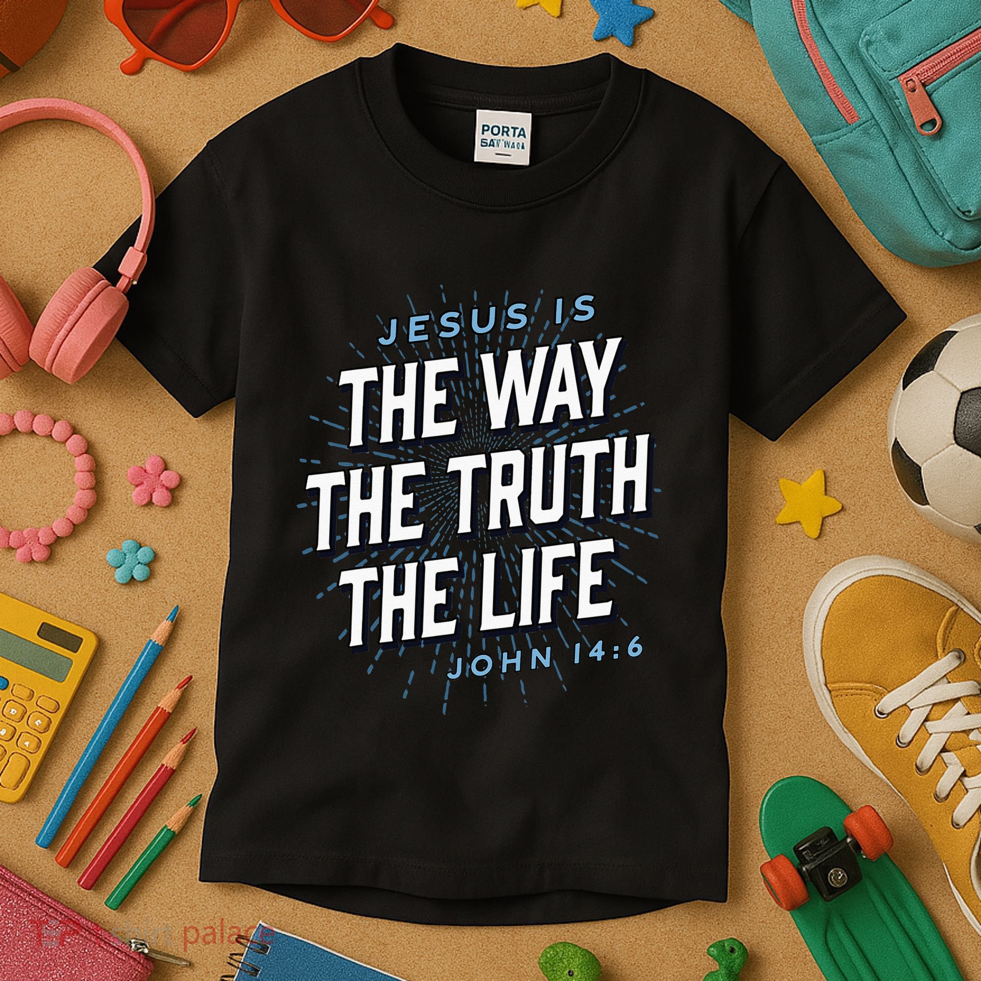 Jesus The Way Truth Life Christian John 146 Bible Verse Kids T-Shirt