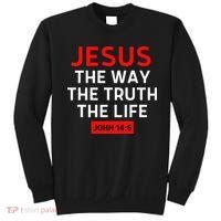 Jesus The Way Truth Life John 146 Christian Bible Verse Sweatshirt thumb 0